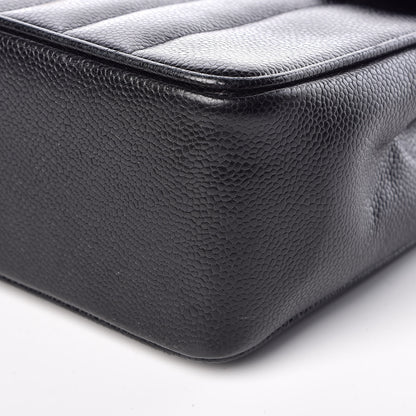 Chanel Caviar Vertical Quilted Jumbo Single Flap Black 10 of 14