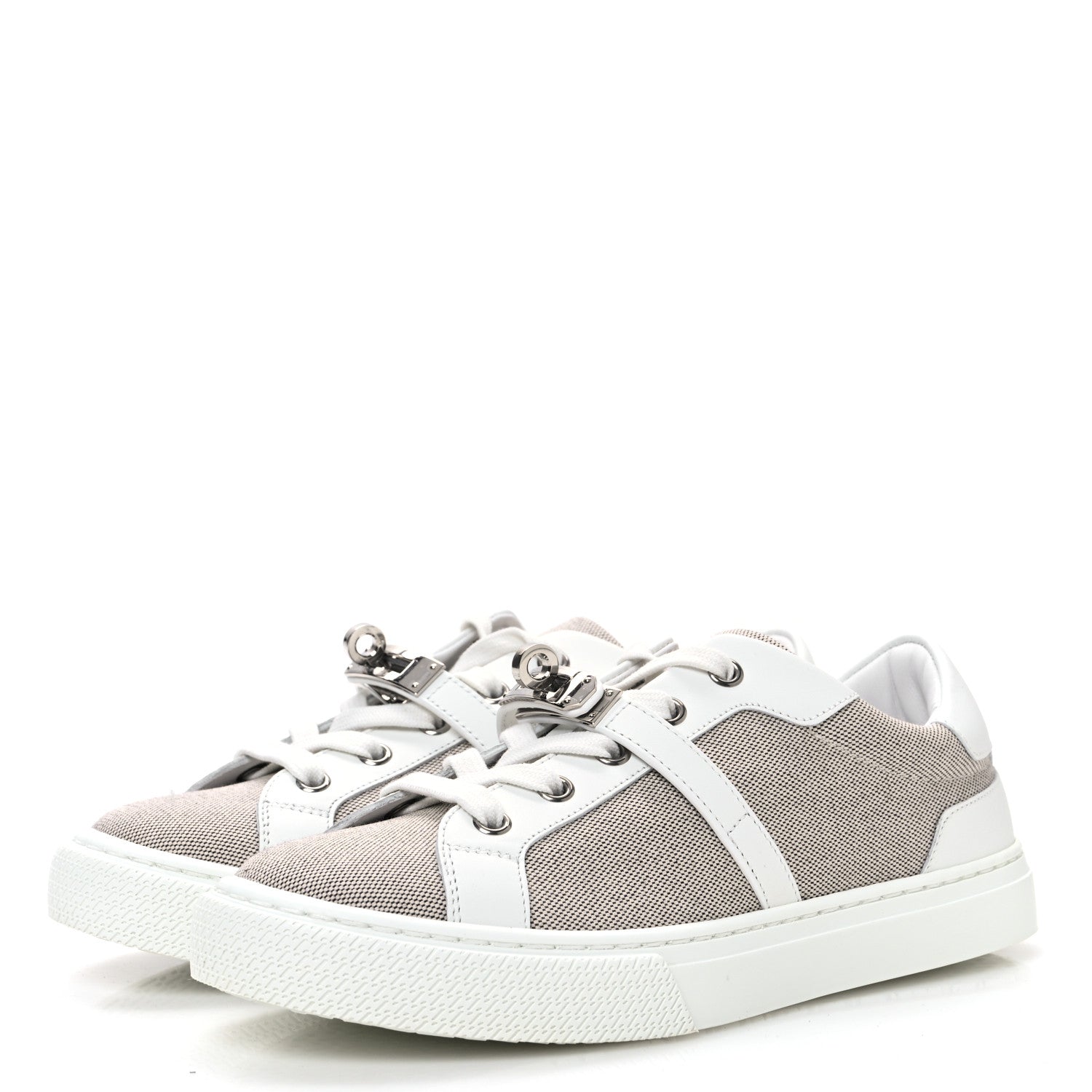 Hermes Calfskin Canvas Day Sneakers 36 Prunoir White 4 of 9