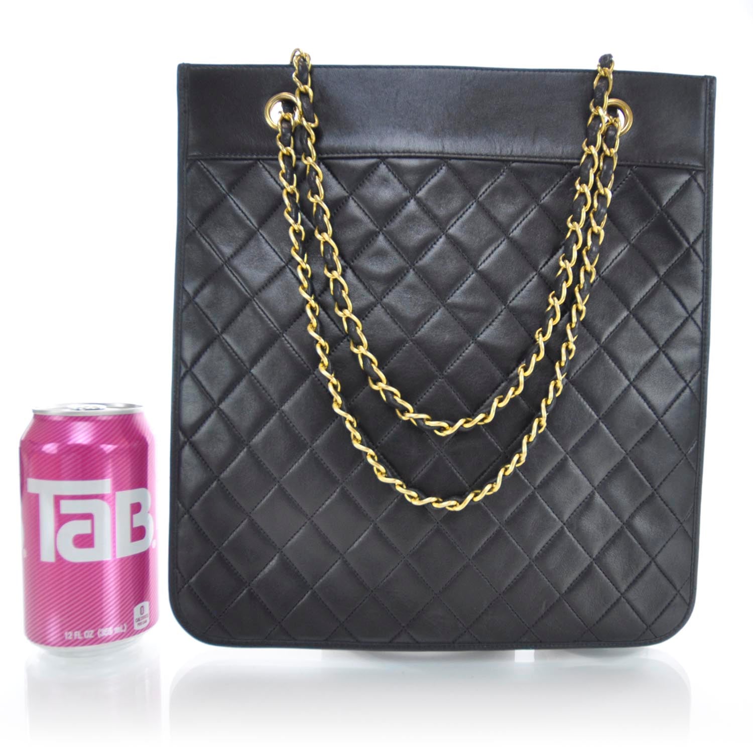 Chanel Lambskin Flat Tote Black 2 of 8