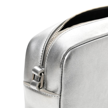 Saint Laurent Metallic Calfskin Monogram Small Lou Camera Bag Silver 12 of 14