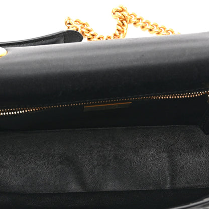 Fendi Nappa Small FF Embossed Mid Chain Baguette Black 5 of 10