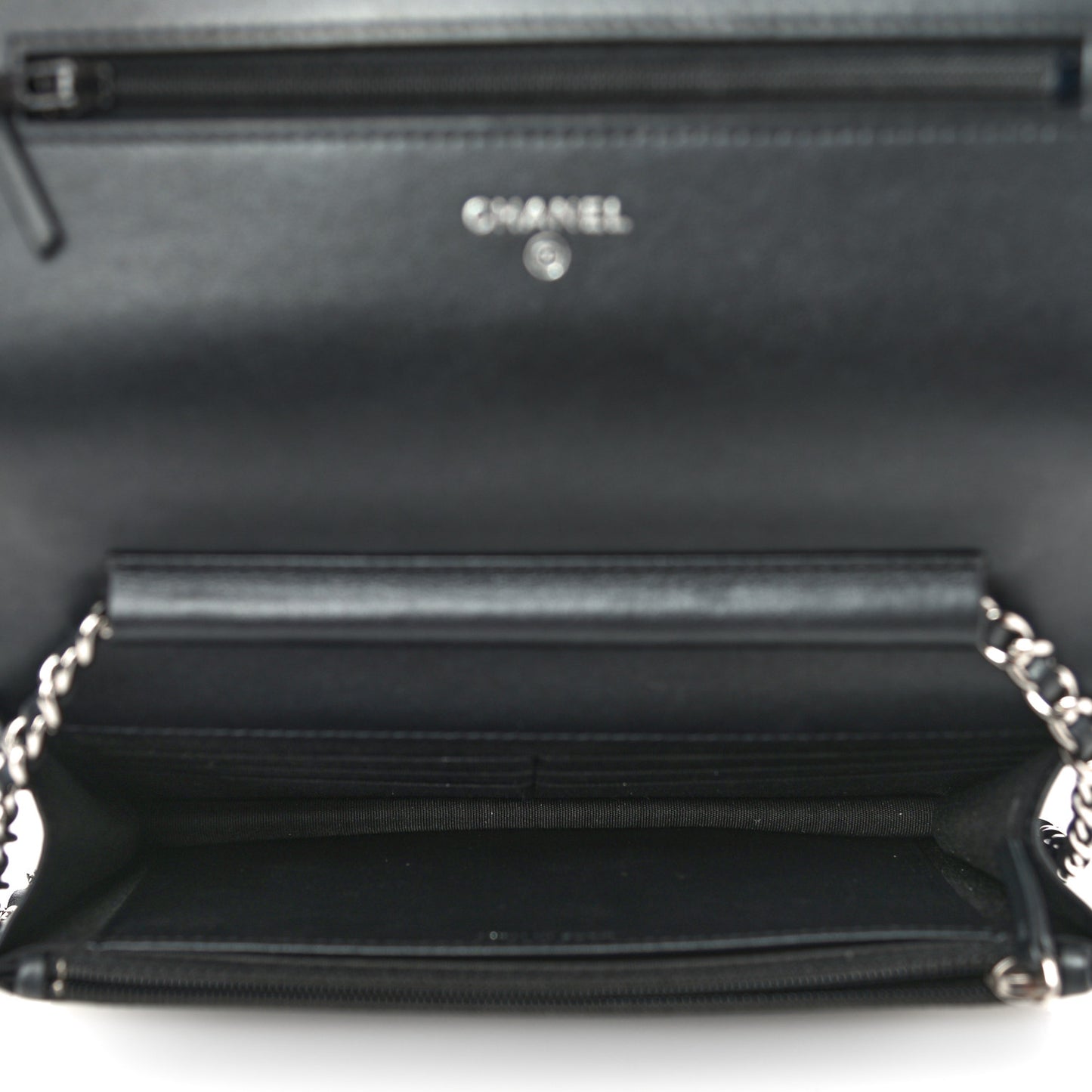 Caviar Quilted Vintage Mademoiselle Wallet On Chain WOC Black