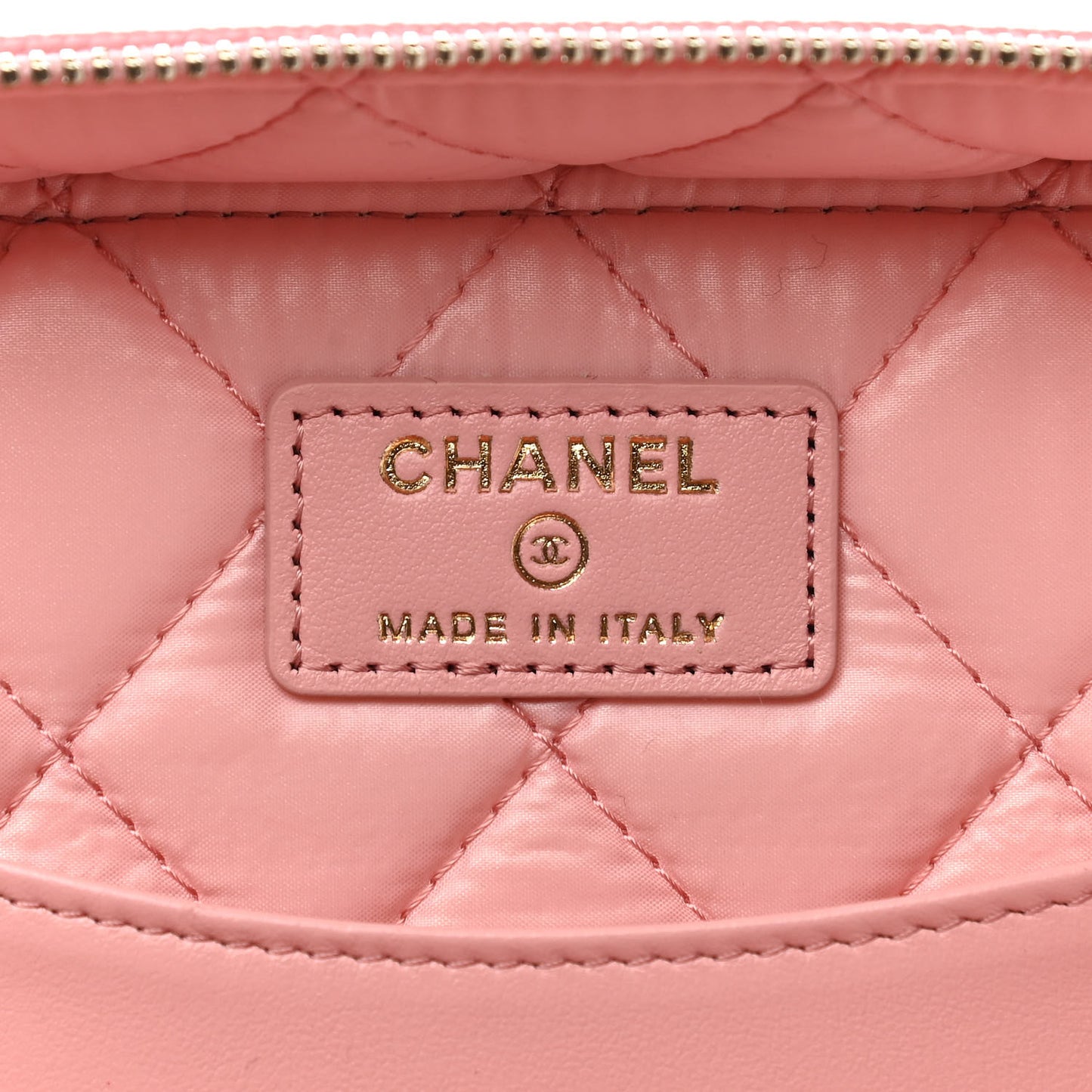 Caviar Quilted Large Vanity Pouch Pink