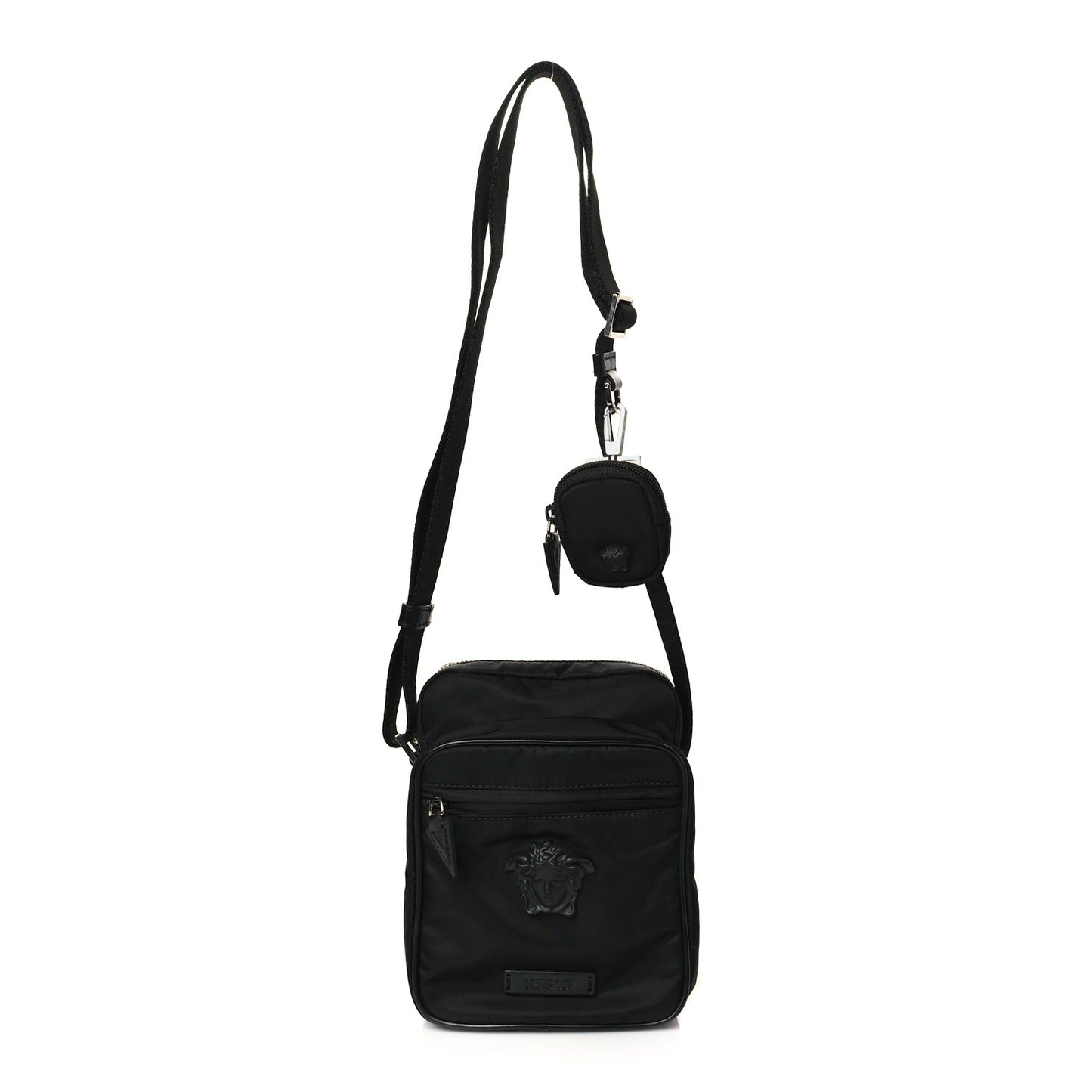 Nylon Palazzo Medusa Crossbody Bag Black