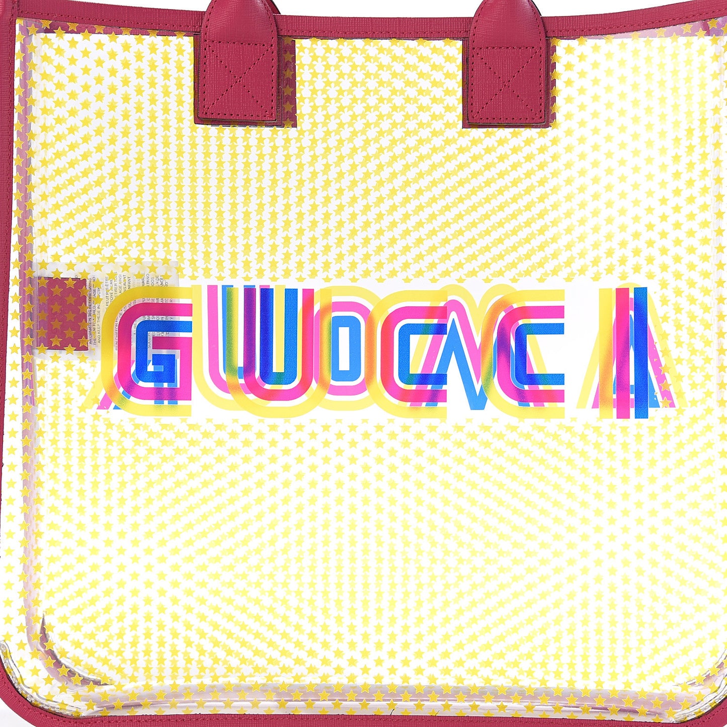 Vinyl Gucci Amour Stars Childrens Tote Multicolor Glass Bright Fuxia