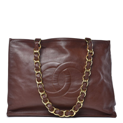 Chanel Lambskin CC Tote Brown 1 of 15
