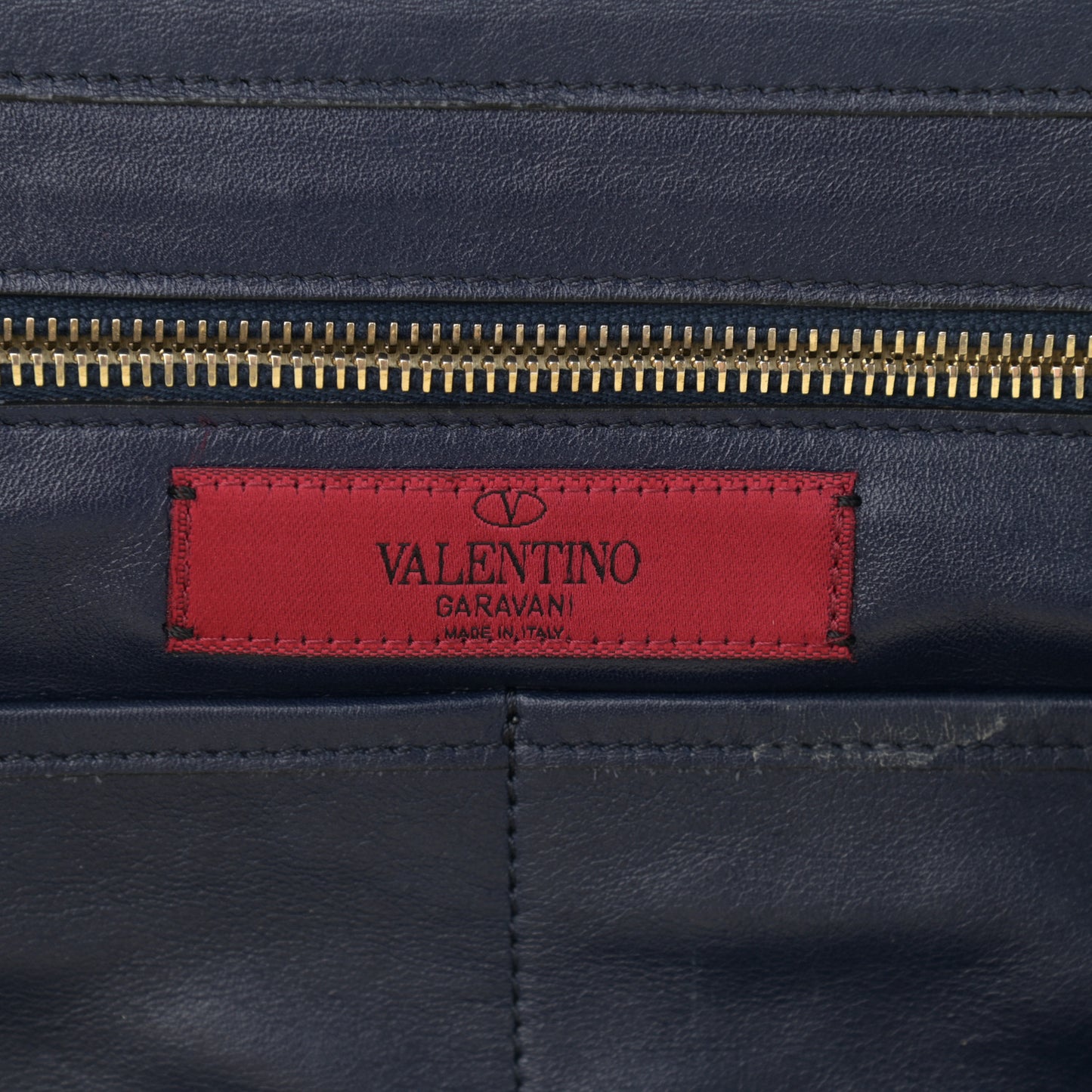 Vitello Medium Rockstud Tote Marine