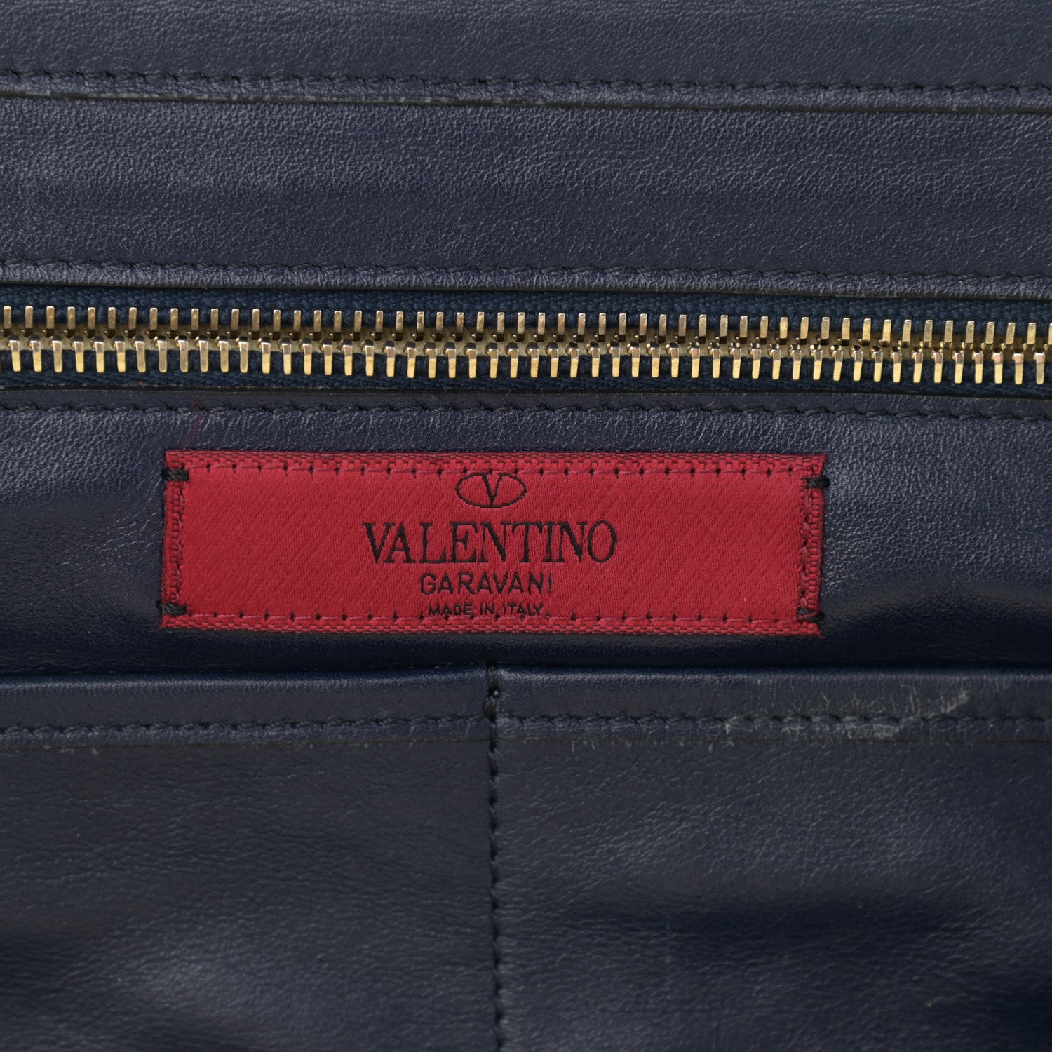 Valentino Garavani Vitello Medium Rockstud Tote Marine 6 of 13