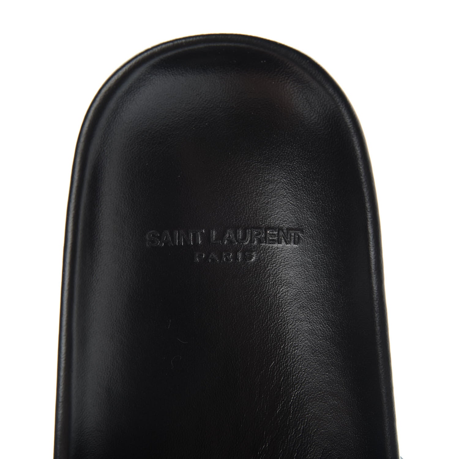 Saint Laurent Lambskin Joan Slide Sandals 37.5 Black 7 of 10