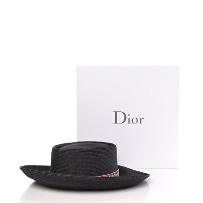 Christian Dior Hemp Beaded Logo Hat 57 Black 9 of 9
