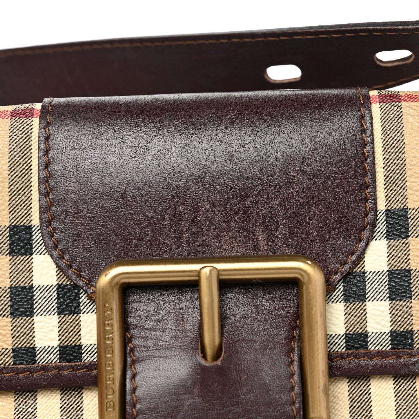 Haymarket Check Buckle Shoulder Bag Chocolate
