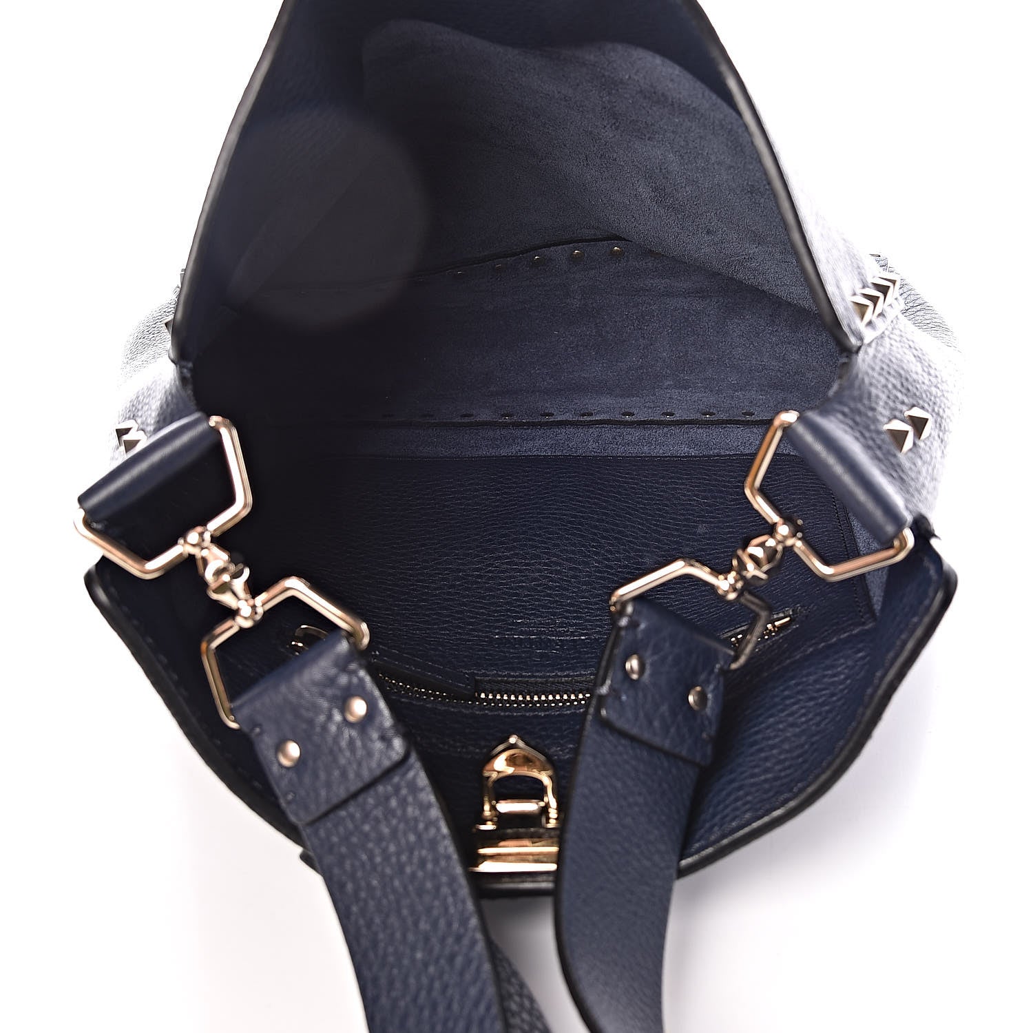 Valentino Garavani Pebbled Calfskin Small Rockstud Flip-Lock Messenger Bag Marine 5 of 10