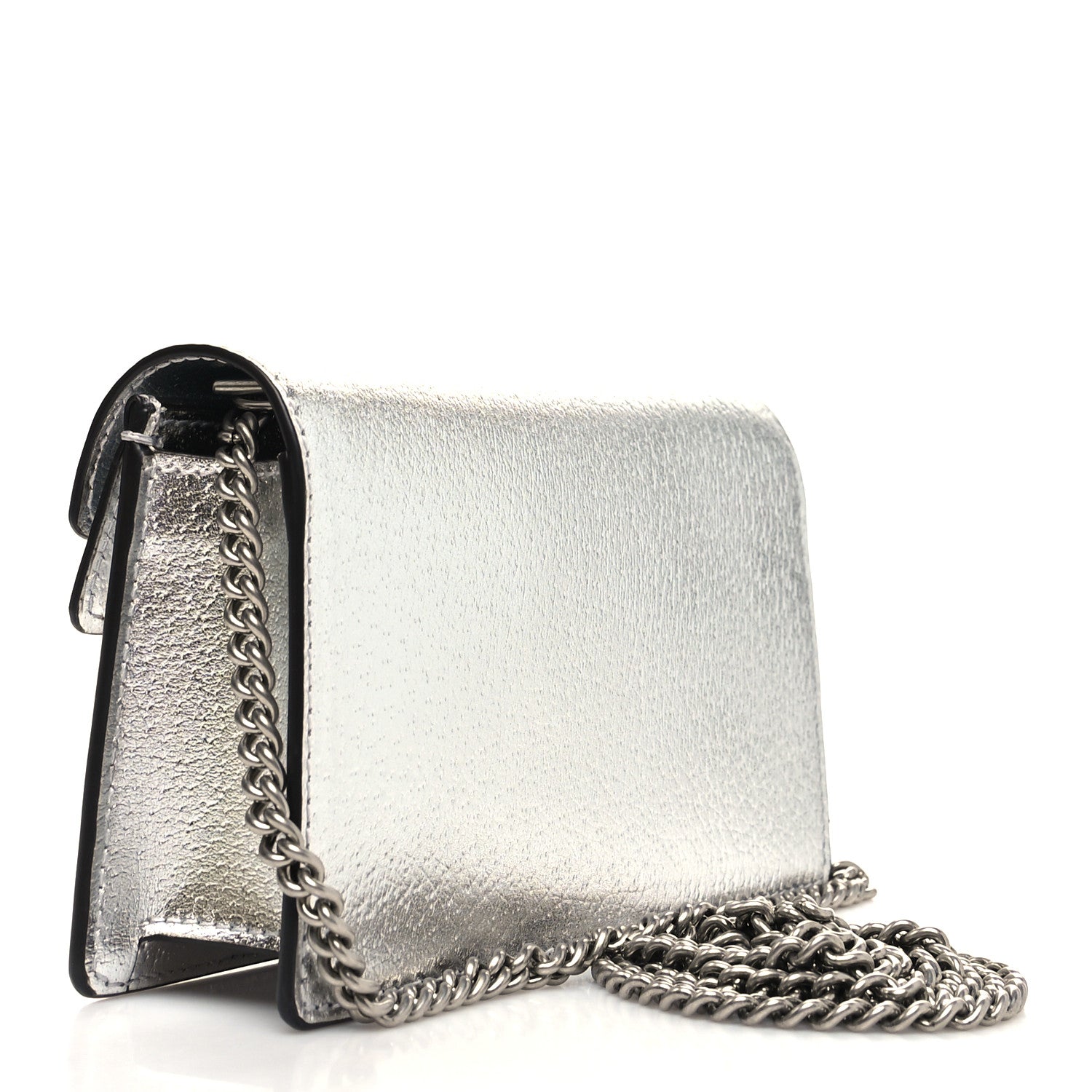 Gucci Metallic Calfskin Super Mini Dionysus Shoulder Bag Silver 3 of 11
