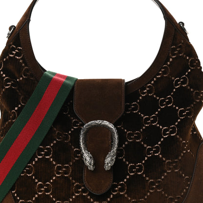 Gucci Velvet GG Monogram Web Medium Dionysus Hobo Brown 8 of 10
