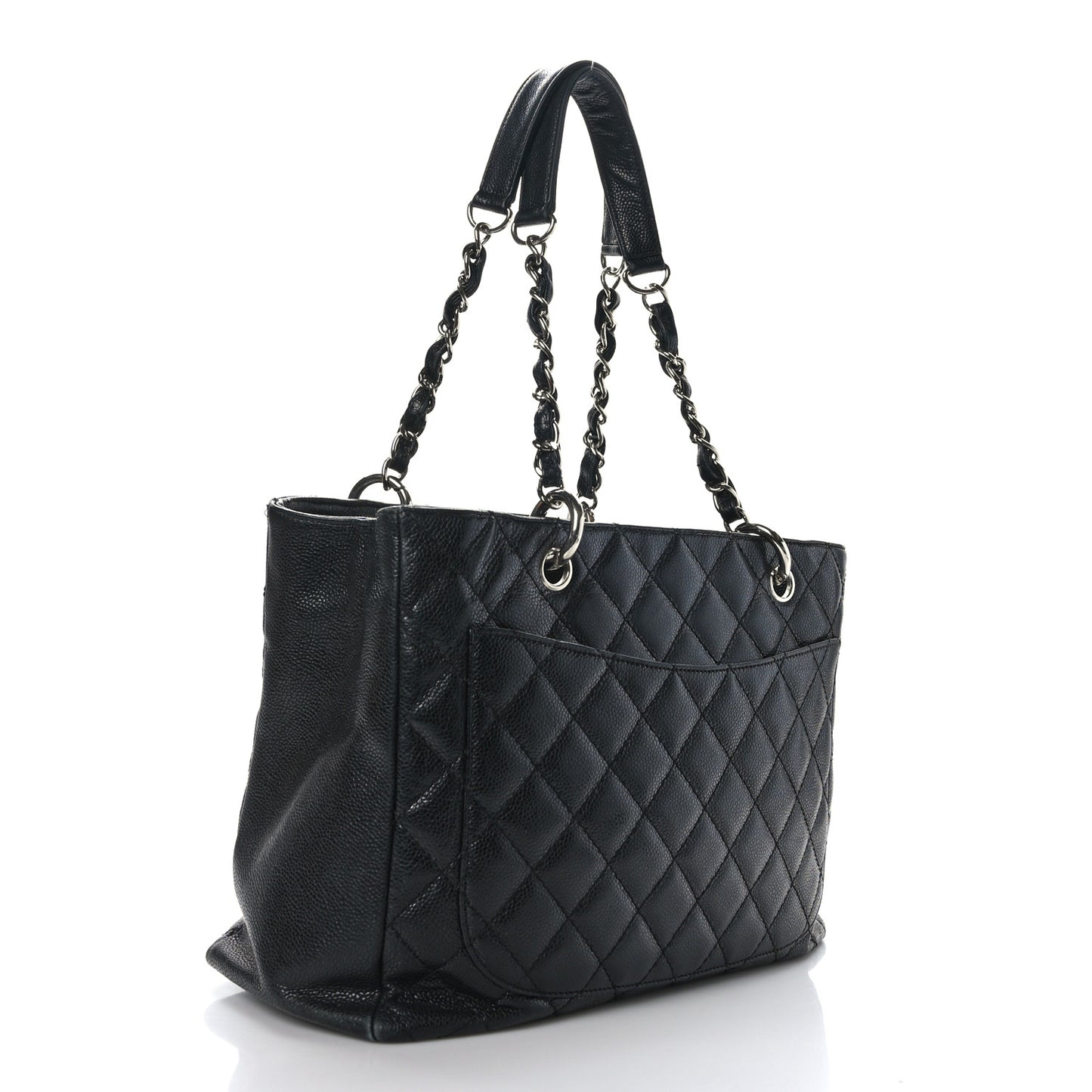 Caviar Quilted Grand Shopping Tote GST Black