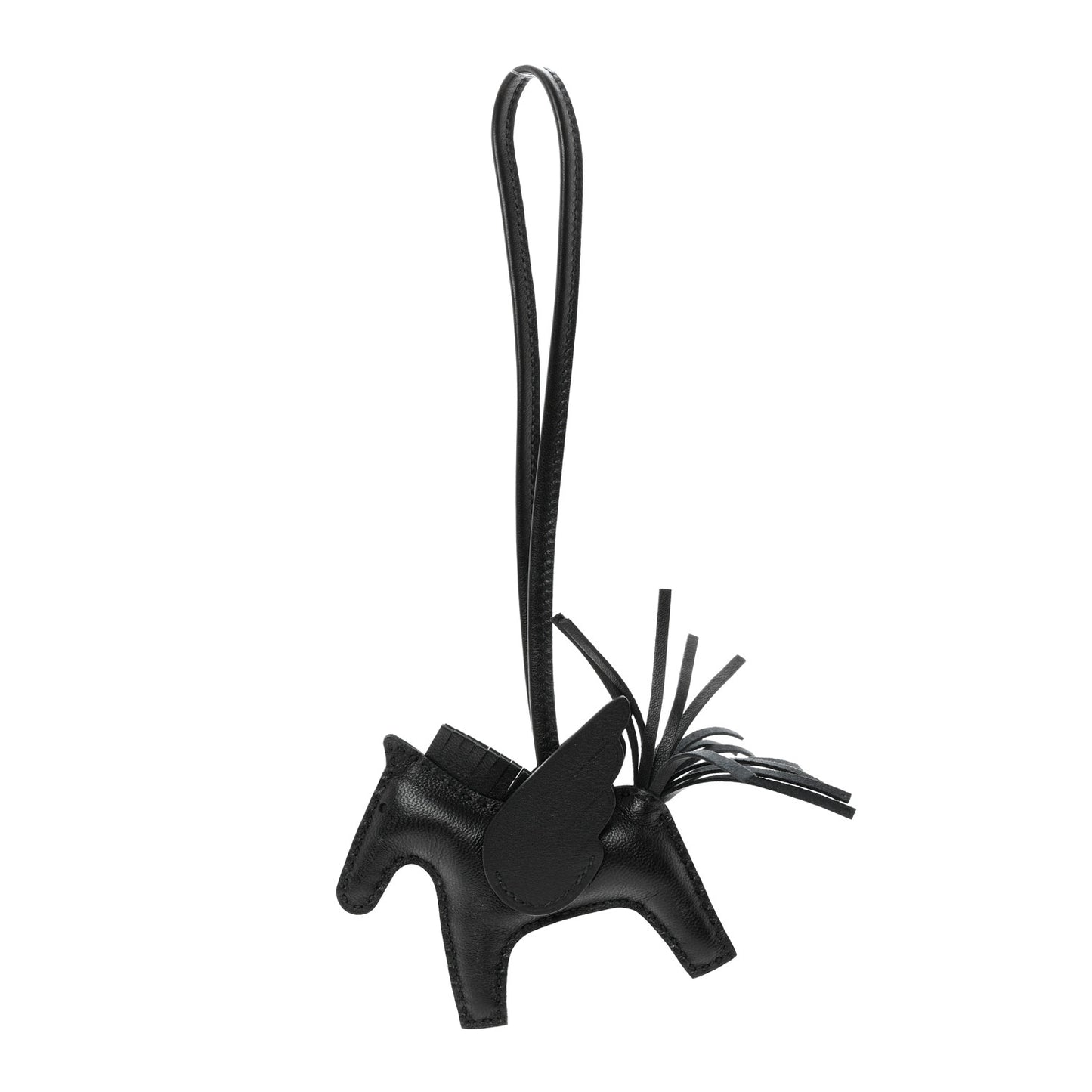 Milo Lambskin Grigri Rodeo Pegase Horse Bag Charm PM So Black
