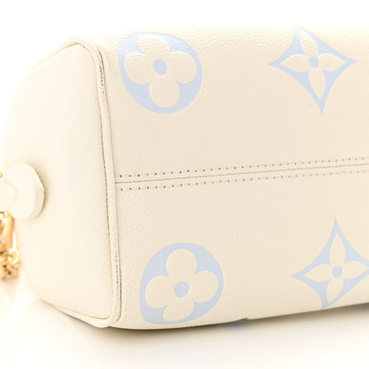 Louis Vuitton Empreinte Monogram Giant Speedy Bandouliere 20 Latte Candy Blue 8 of 11