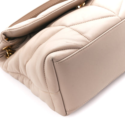 Saint Laurent Lambskin Quilted Small Loulou Puffer Monogram Chain Satchel Dark Beige 10 of 11