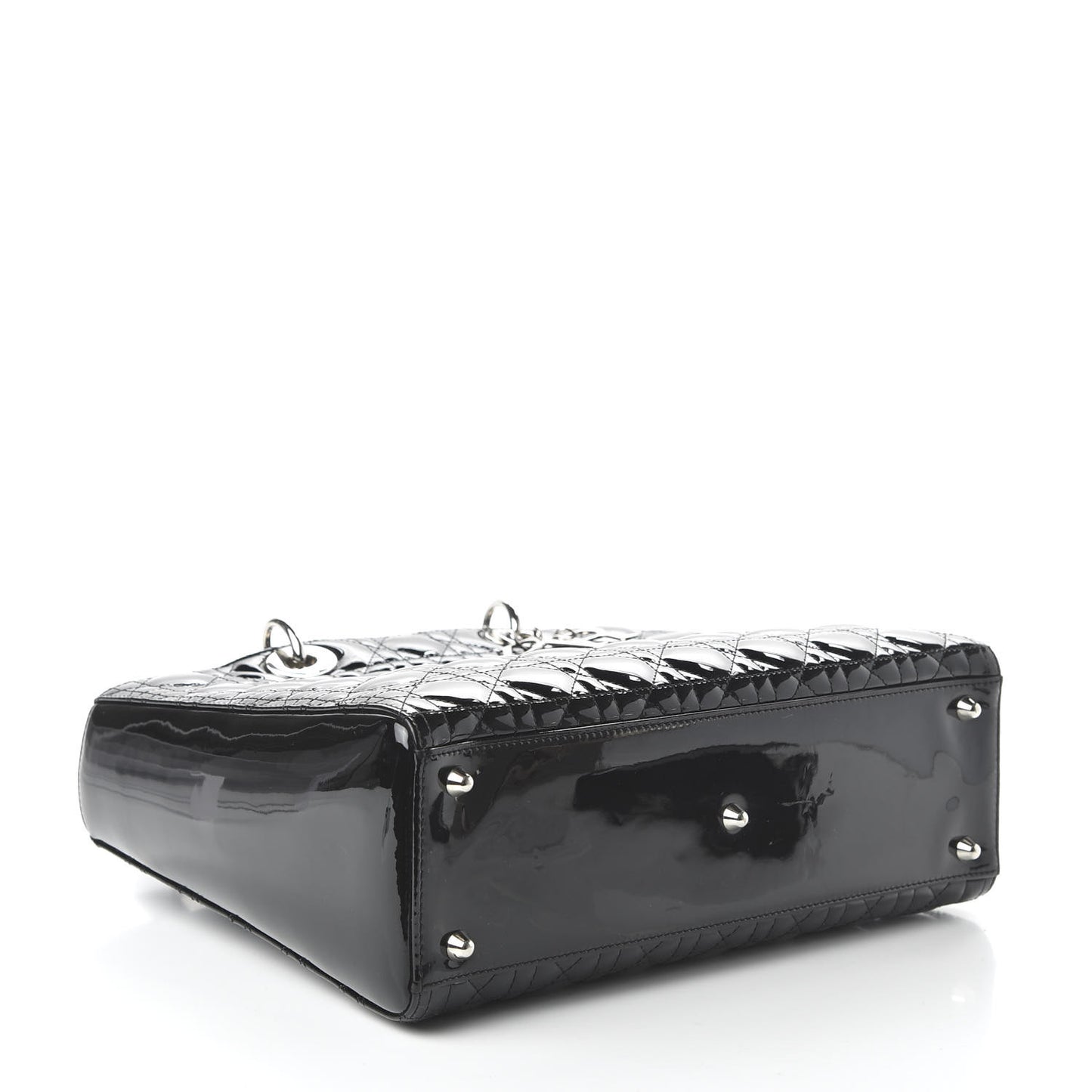 Patent Cannage Large Lady Dior Black