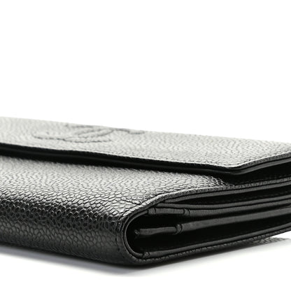 Chanel Caviar Timeless CC French Long Wallet Black 4 of 8