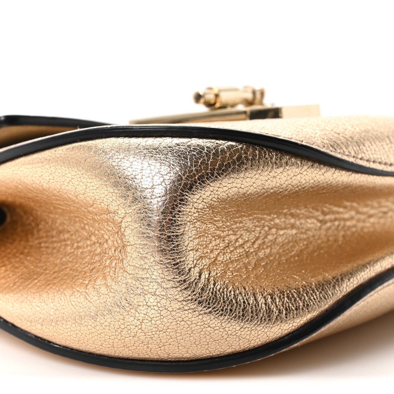 Chloe Metallic Grained Goatskin Nano Drew Shoulder Bag Abstract Gold 8 of 9