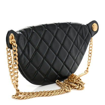 Chanel Lambskin Quilted Pillow Crush Belt Bag Black 2 of 10