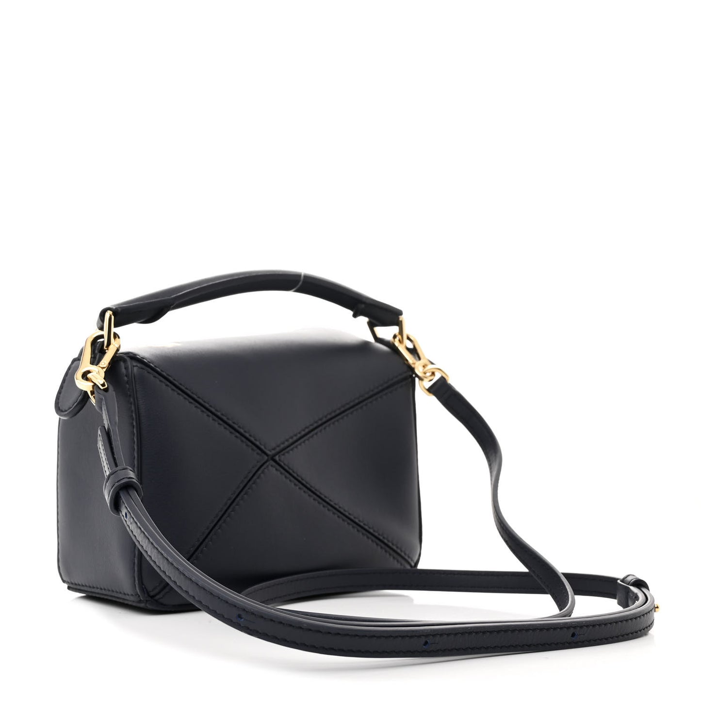 Calfskin New Year Mini Puzzle Bag Dark Ink