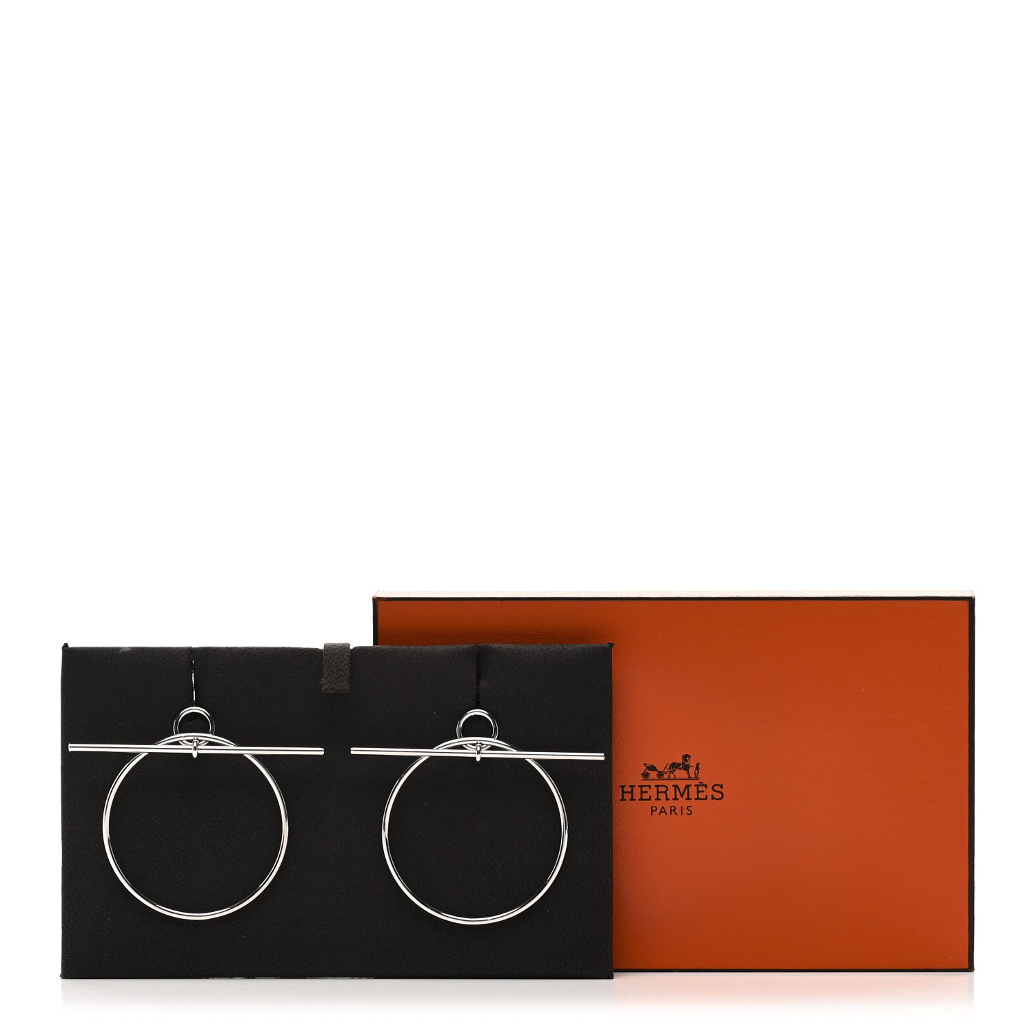 Hermes Sterling Silver MM Loop Earrings 6 of 6