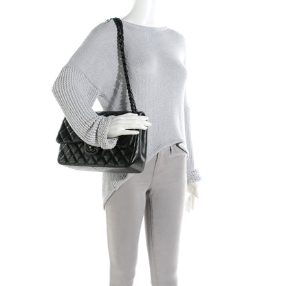 Chanel Lambskin Quilted Jumbo Double Flap So Black 5 of 12