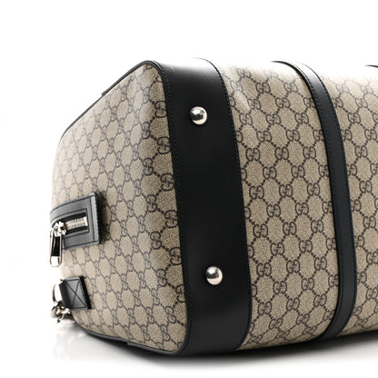 Gucci GG Supreme Monogram Selleria Calfskin Medium Duffle Beige Ebony Black 8 of 9