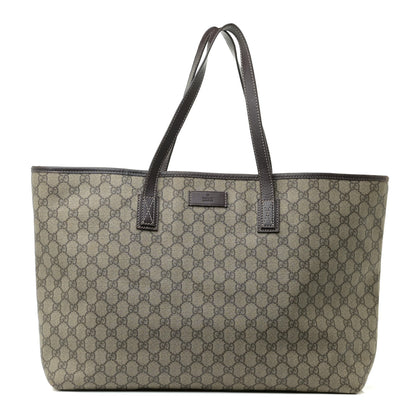 Gucci GG Supreme Monogram Large Zippered Shopping Tote Brown 1 of 19
