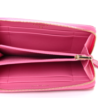 Chanel Caviar Quilted Medium Zip Around Wallet Pink 5 of 8