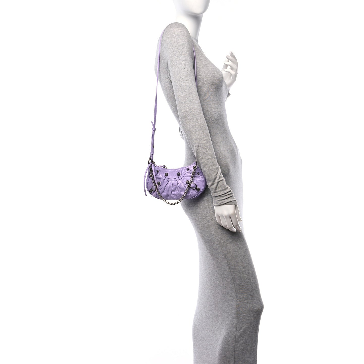 Agneau Arena Le Cagole Mini Purse With Chain Lilac