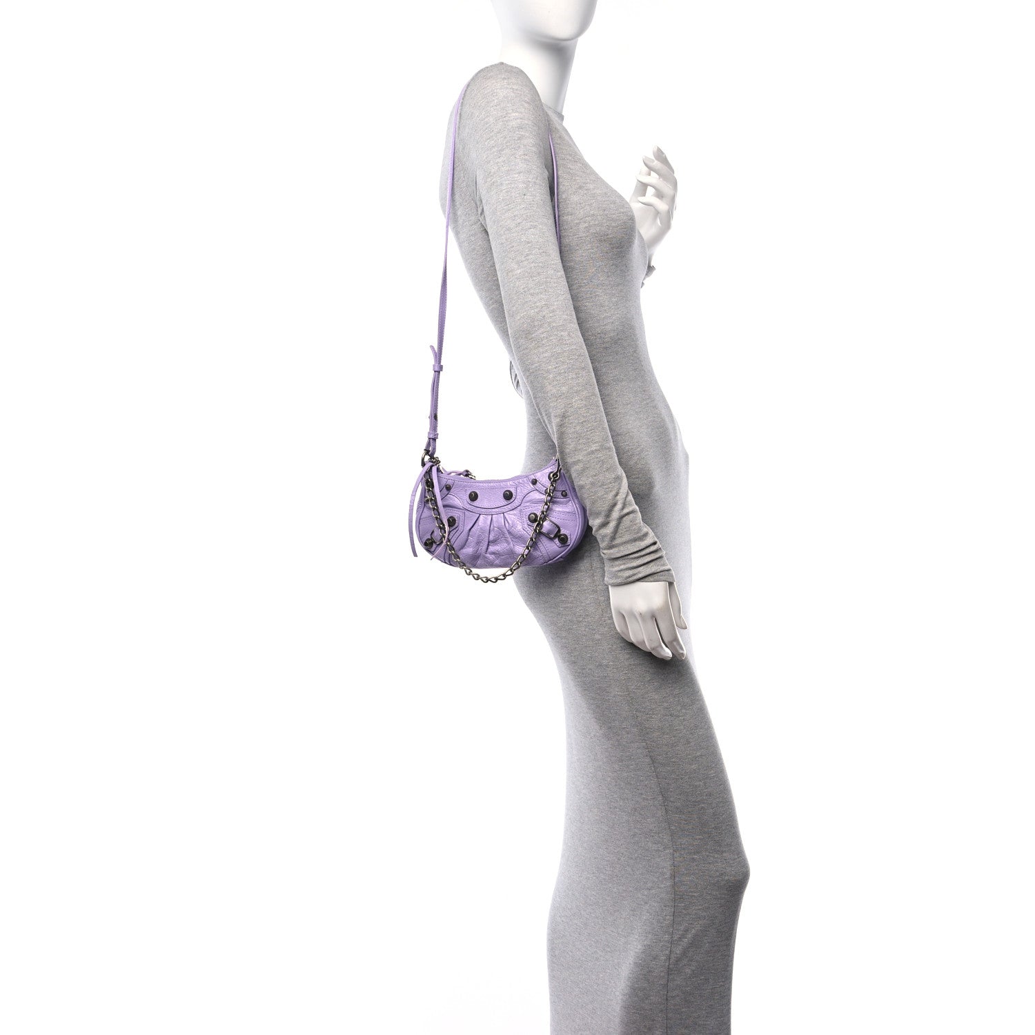 Balenciaga Agneau Arena Le Cagole Mini Purse With Chain Lilac 2 of 10