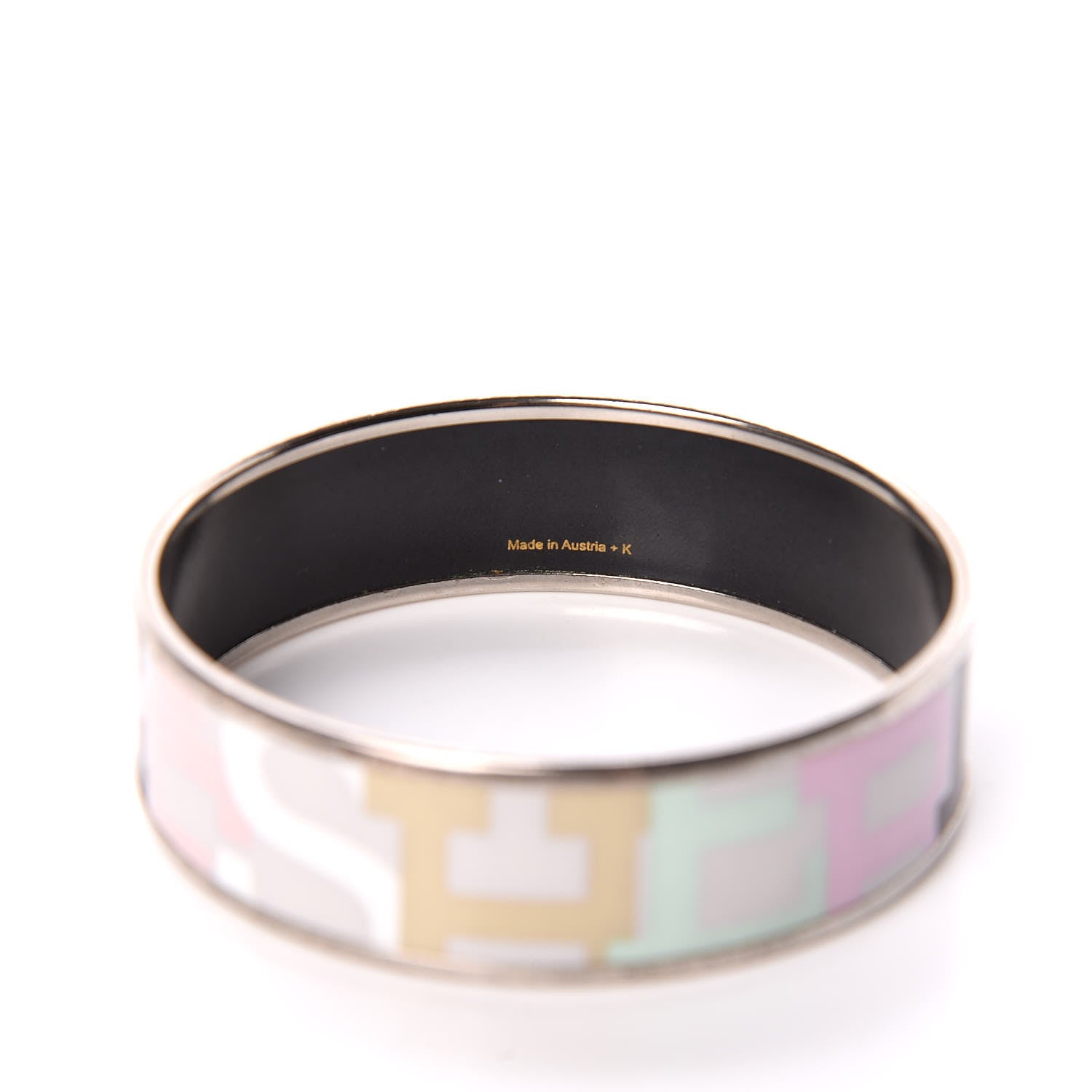 Hermes Enamel Printed Wide Capitales Bracelet 65 5 of 5