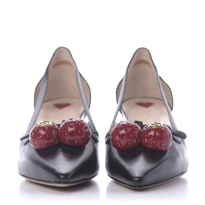 Gucci Nappa Unia Cherry Pumps 38 Black 2 of 10