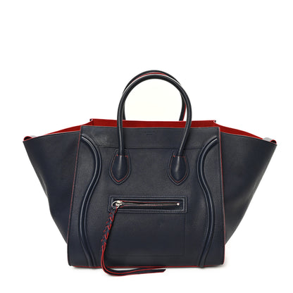 Celine Supple Calfskin Large Phantom Luggage Navy Blue Red 1 of 10
