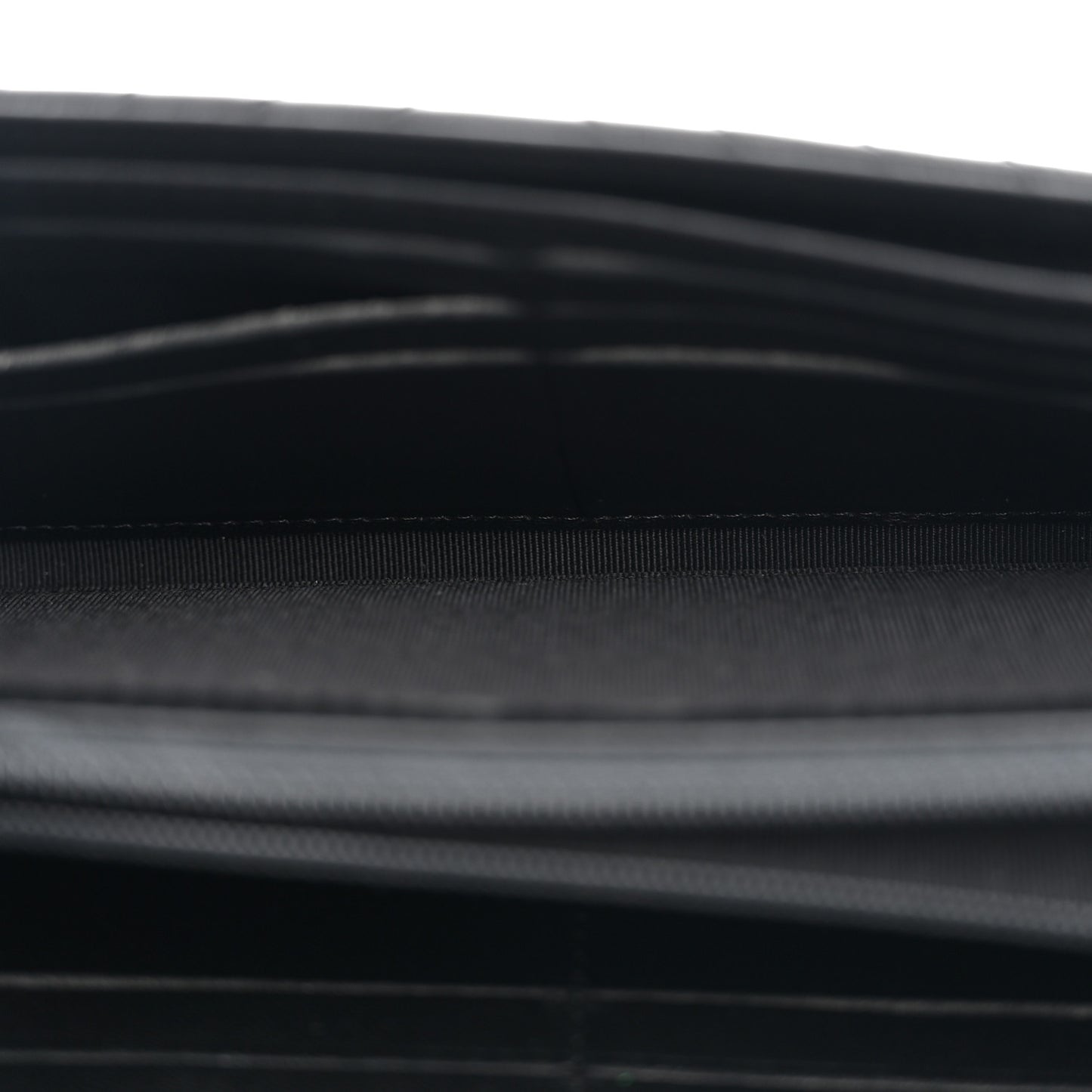 Lambskin Chevron Quilted Large Gusset Flap Wallet So Black