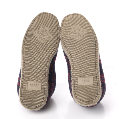 Gucci Covered Wool GG Monogram Womens Fria Horsebit Loafers 38 Blue Red Butterscotch 6 of 9