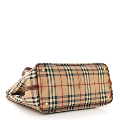 Burberry Haymarket Check Tote Brown 4 of 10