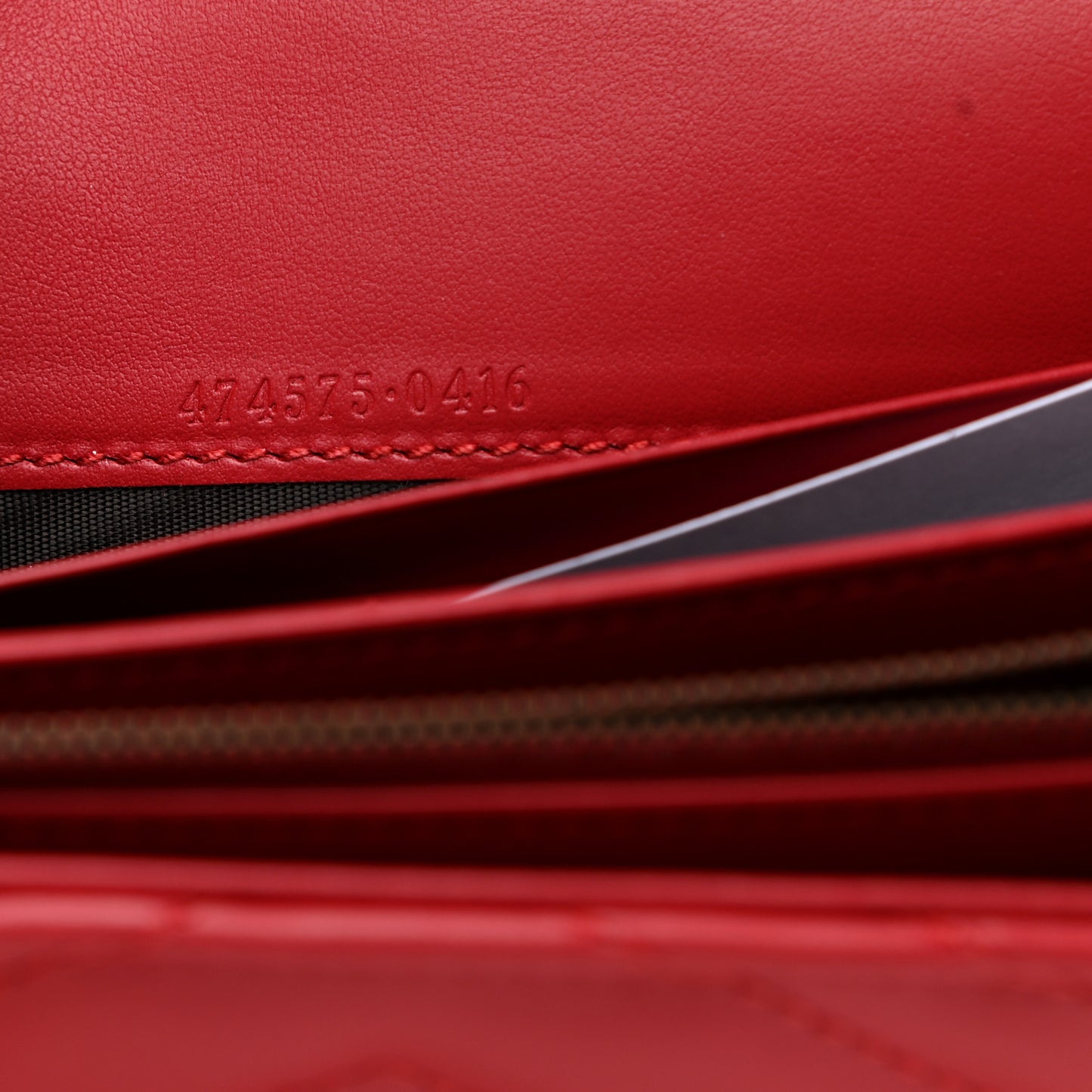 Calfskin Matelasse GG Marmont Chain Wallet Hibiscus Red