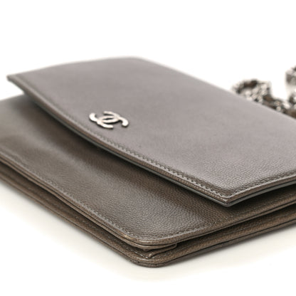 Chanel Caviar Sevruga Wallet On Chain WOC Grey 10 of 15