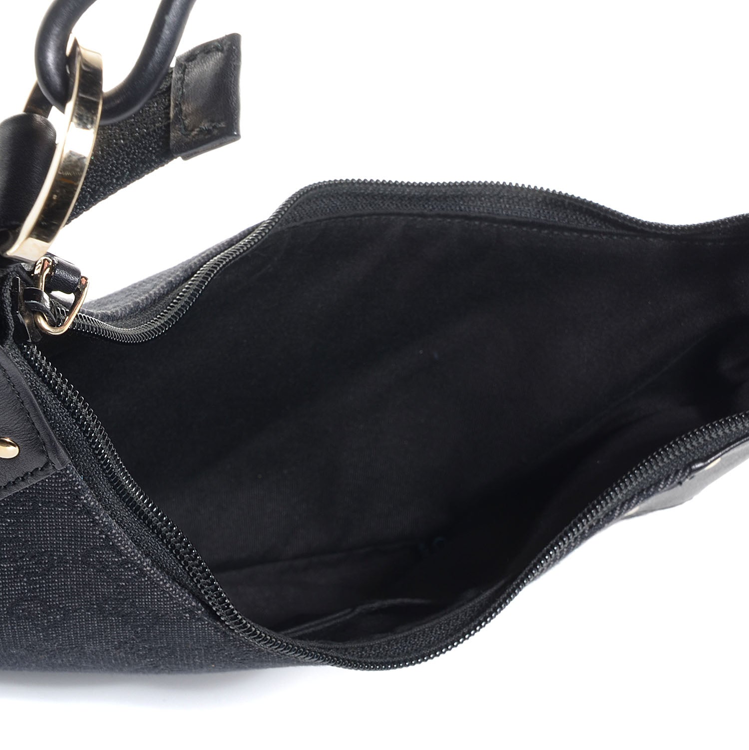 Gucci Denim Monogram Half Moon Hobo Black 5 of 7
