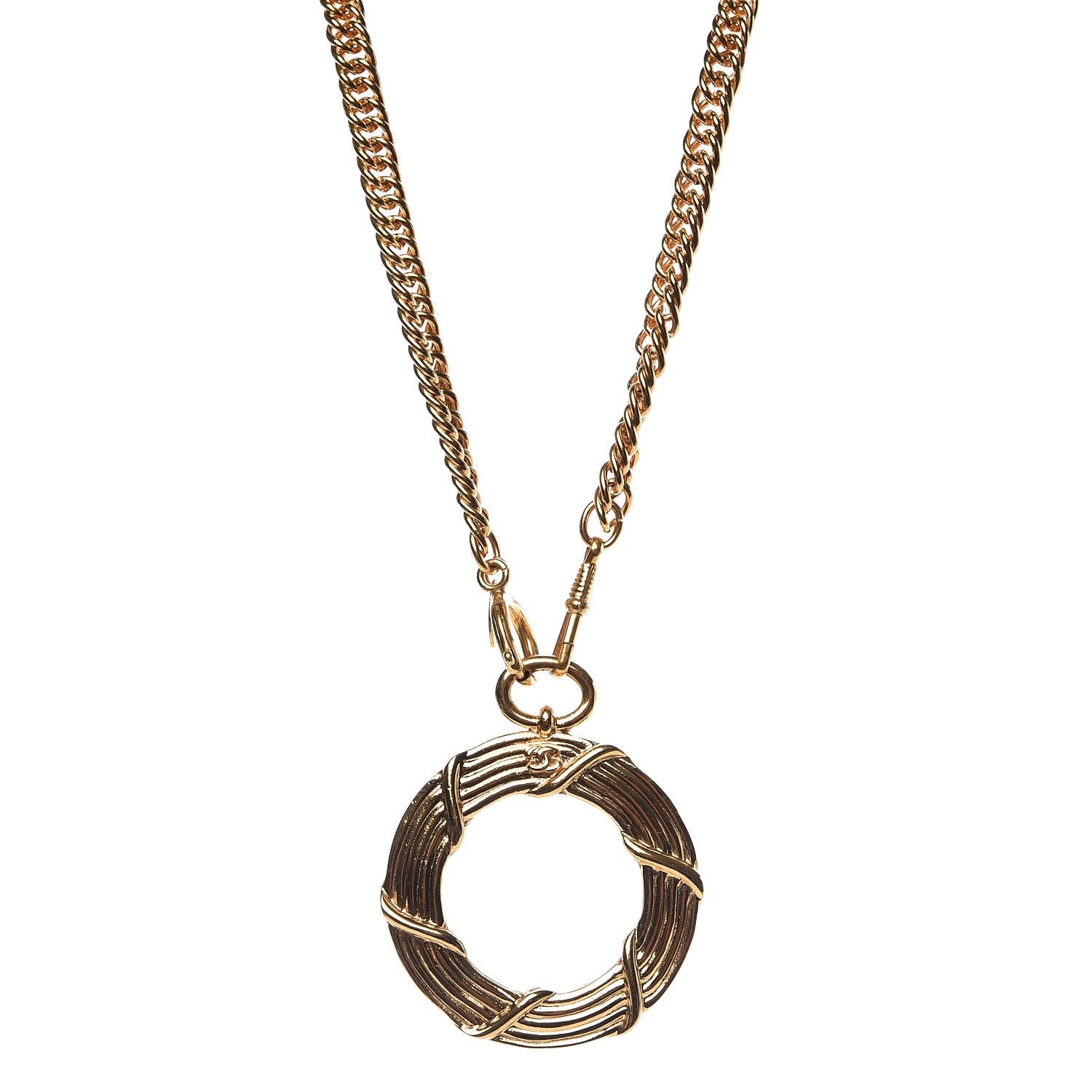 Chanel Loupe Magnifying Glass Necklace Gold 1 of 4