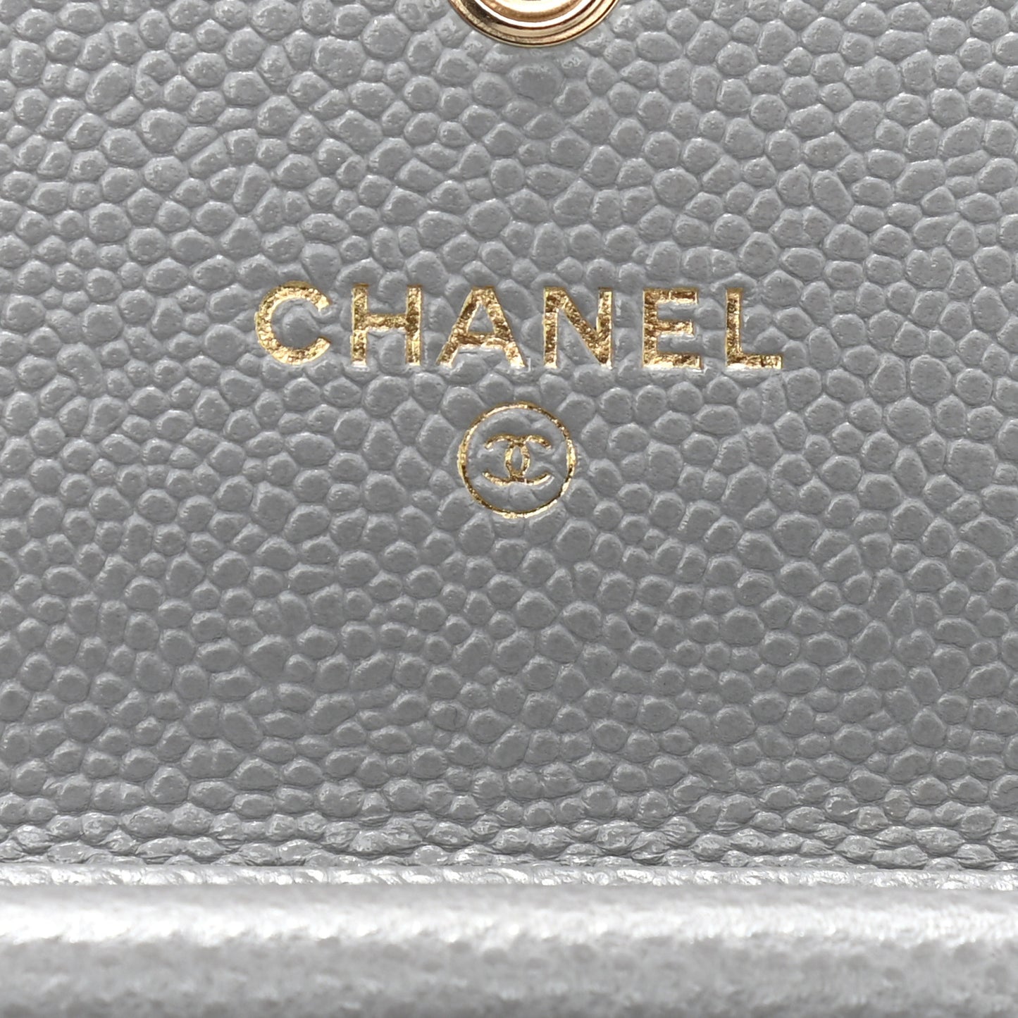 Caviar Quilted Miss Coco Clutch With Chain Grey