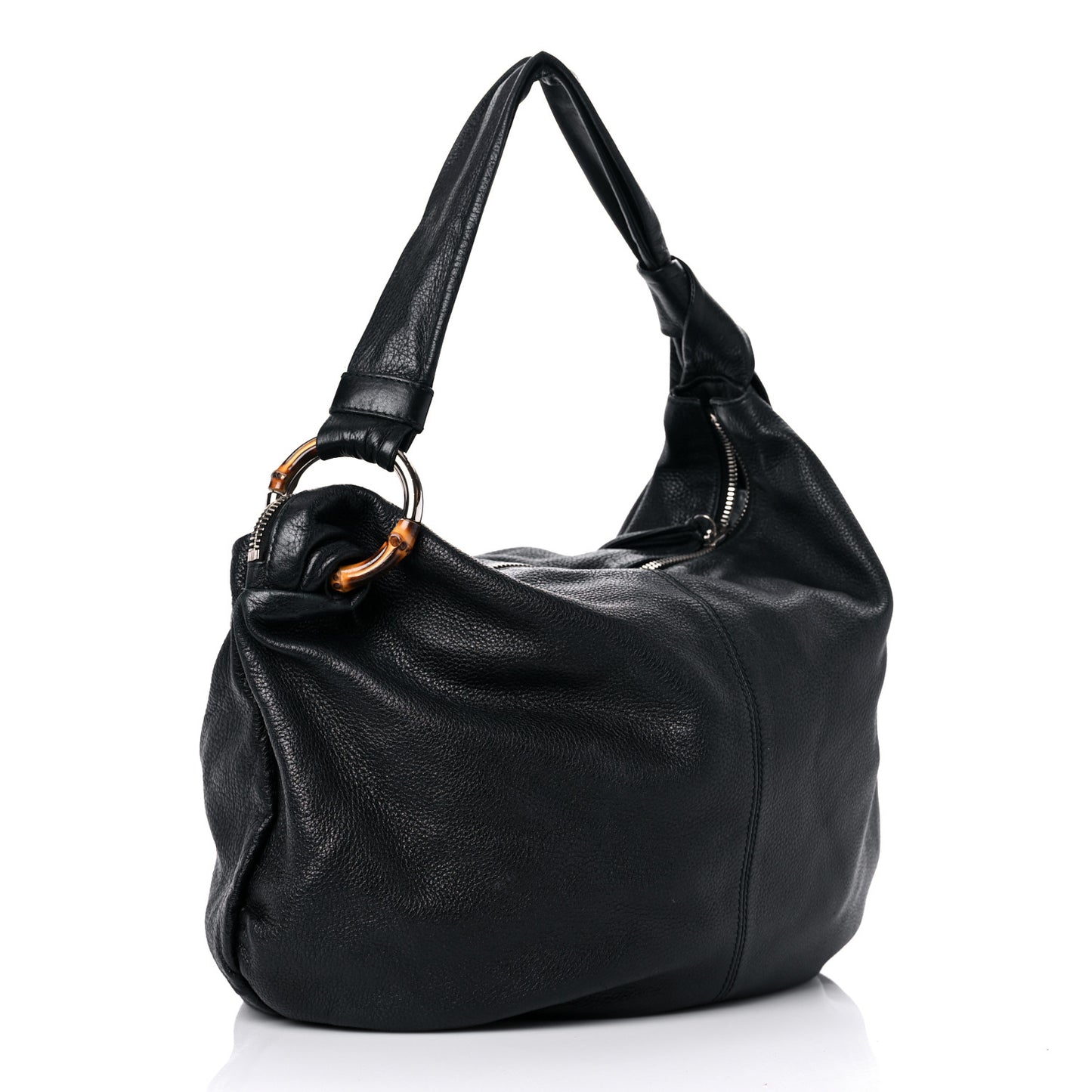 Pebbled Calfskin Medium Jungle Hobo Black