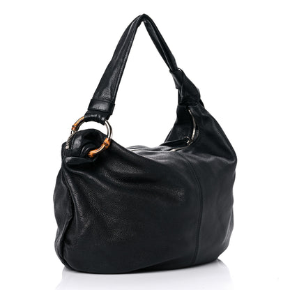 Gucci Pebbled Calfskin Medium Jungle Hobo Black 3 of 17