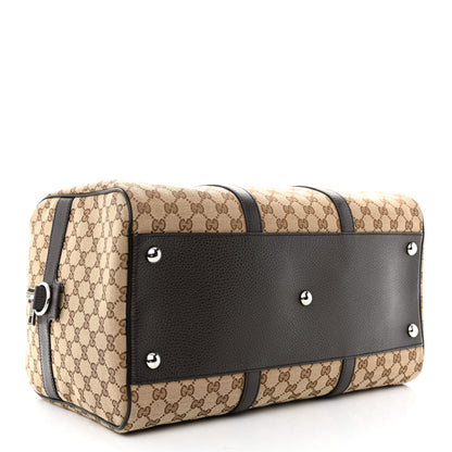 Gucci Monogram Dollar Calfskin Boston Duffle Bag Beige Ebony Testa di Moro Marrone Scuro 4 of 11
