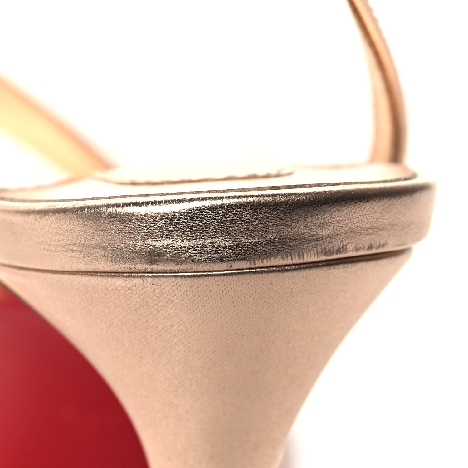 Christian Louboutin Kid Laminato Satin PVC Rosalie 100 Sandals 37.5 Leche 8 of 9