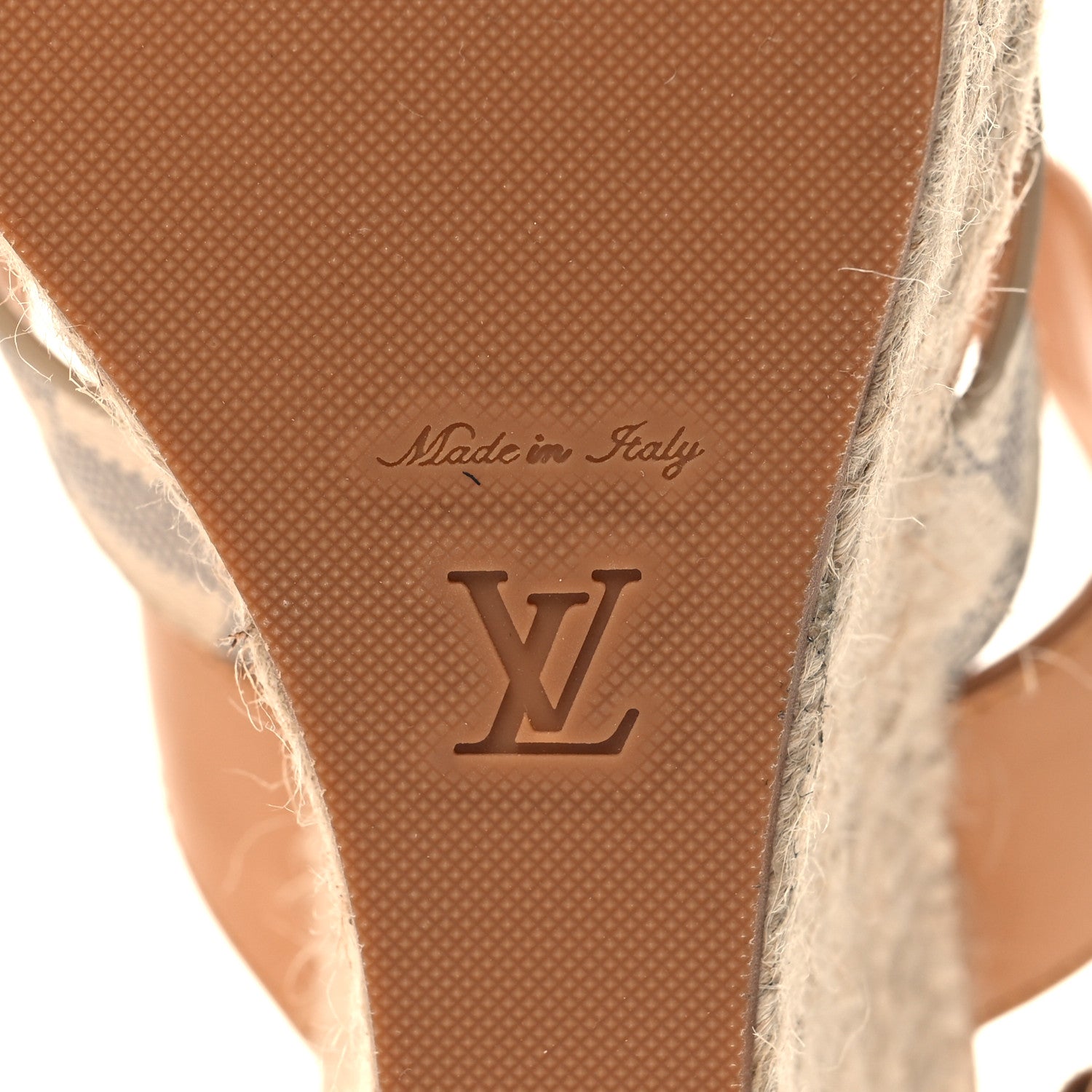 Louis Vuitton Damier Azur Starboard Wedges 41 Tan 7 of 9
